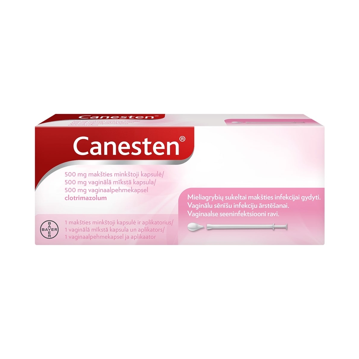 CANESTEN 500MG VAG CPS N1 AR APLIKATORU - Produkta attēls 1