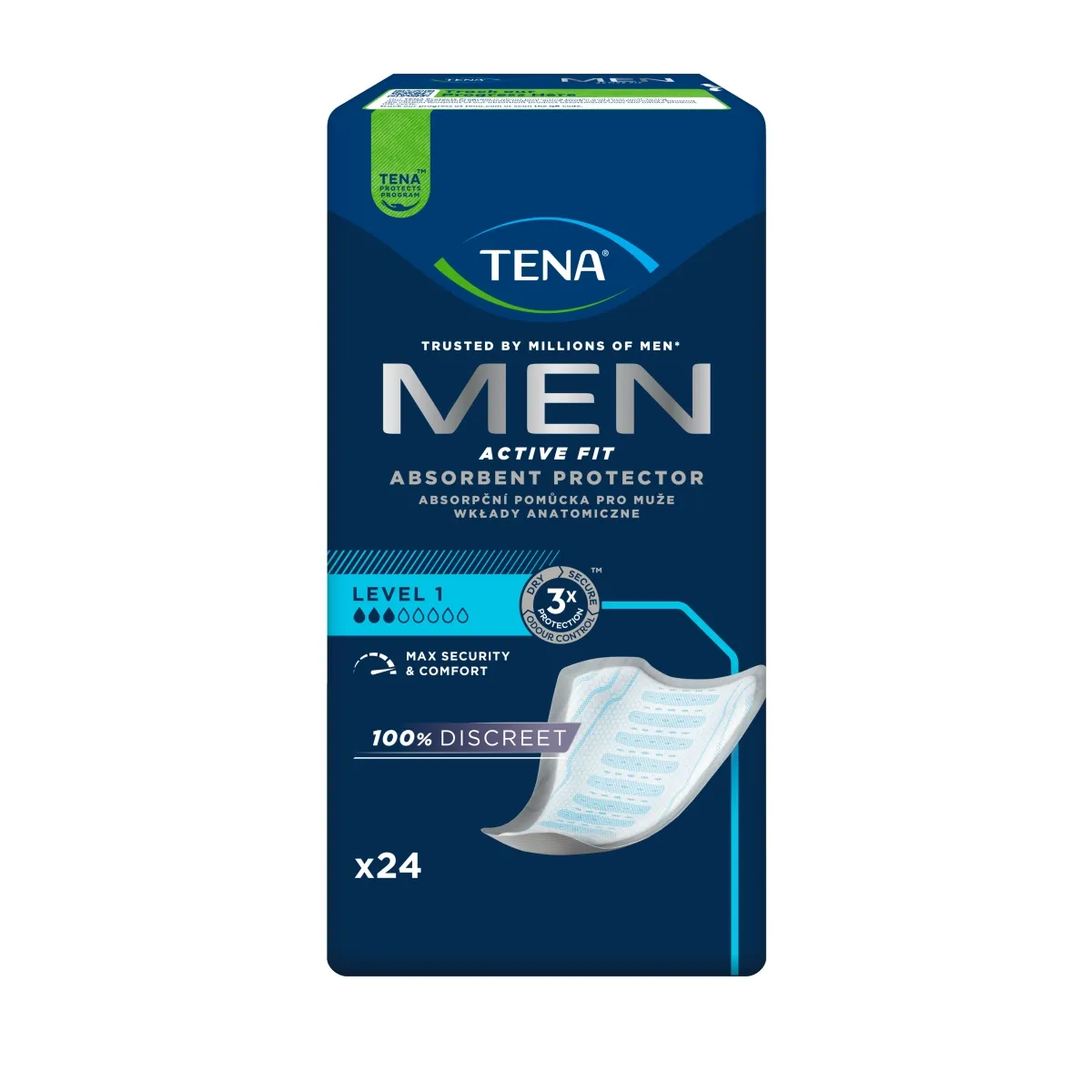 TENA Men Level 1 ieliktņi vīriešiem, 24 gab. - Produkta attēls