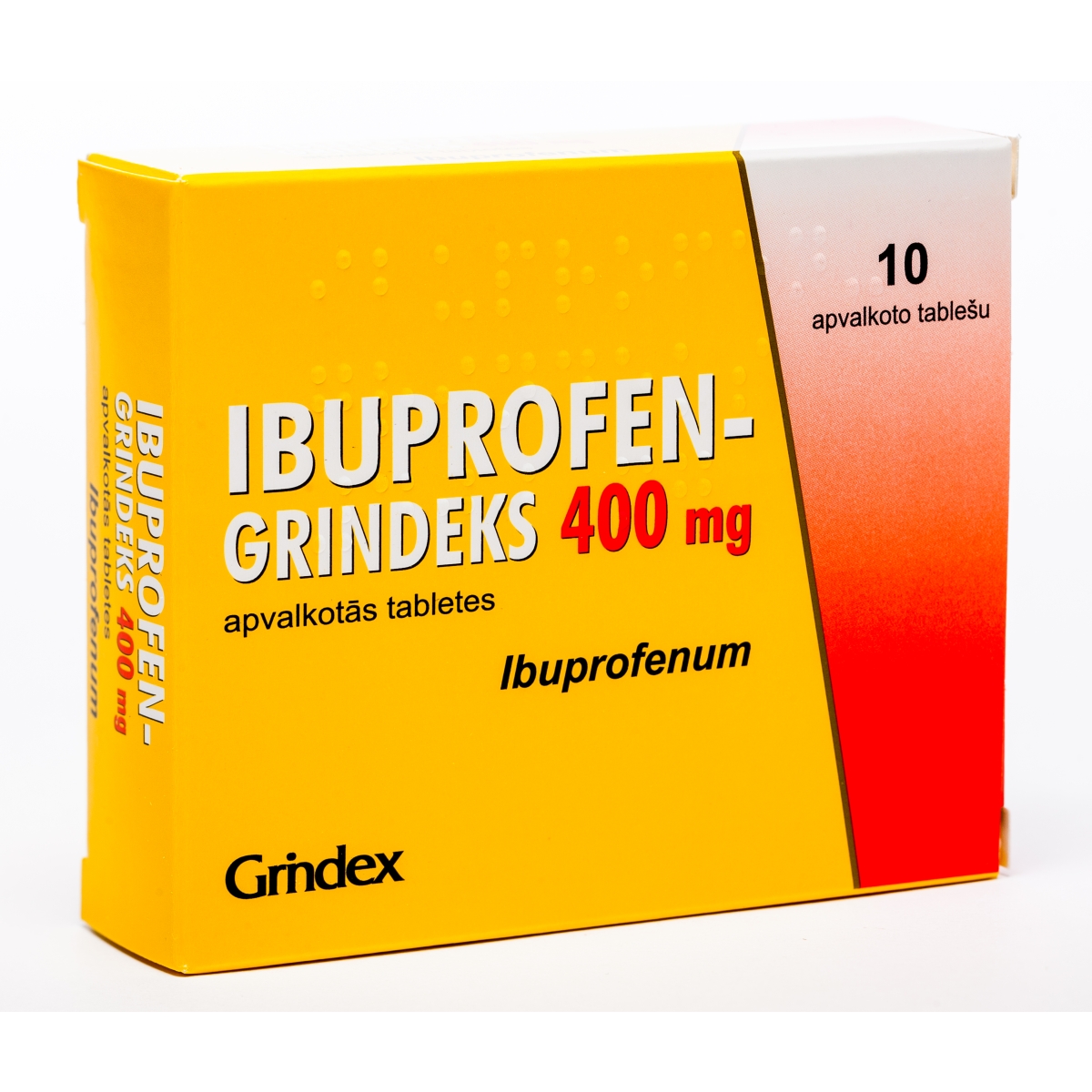 IBUPROFEN (GRINDEKS) 400mg apvalkotās tabletes, 10 gab. - Produkta attēls