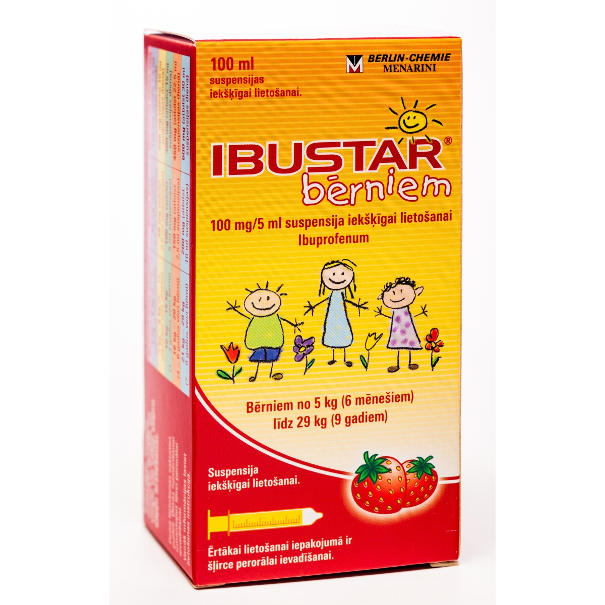 IBUSTAR bērniem 100mg/5ml suspensija, 100 ml - Produkta attēls