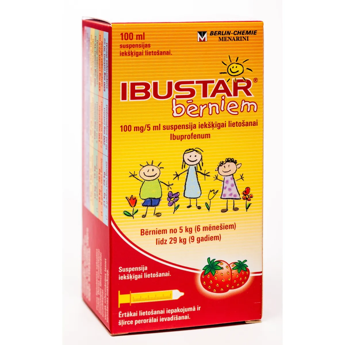 IBUSTAR bērniem 100mg/5ml suspensija, 100 ml - Produkta attēls