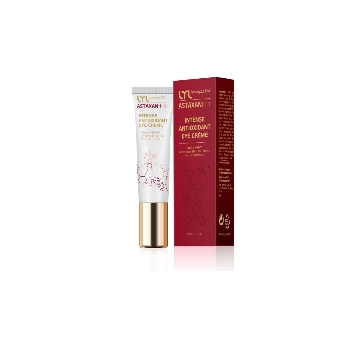 LYL ASTAXANthin Intense  Antioxidant  Eye Creme 15ML - Produkta attēls