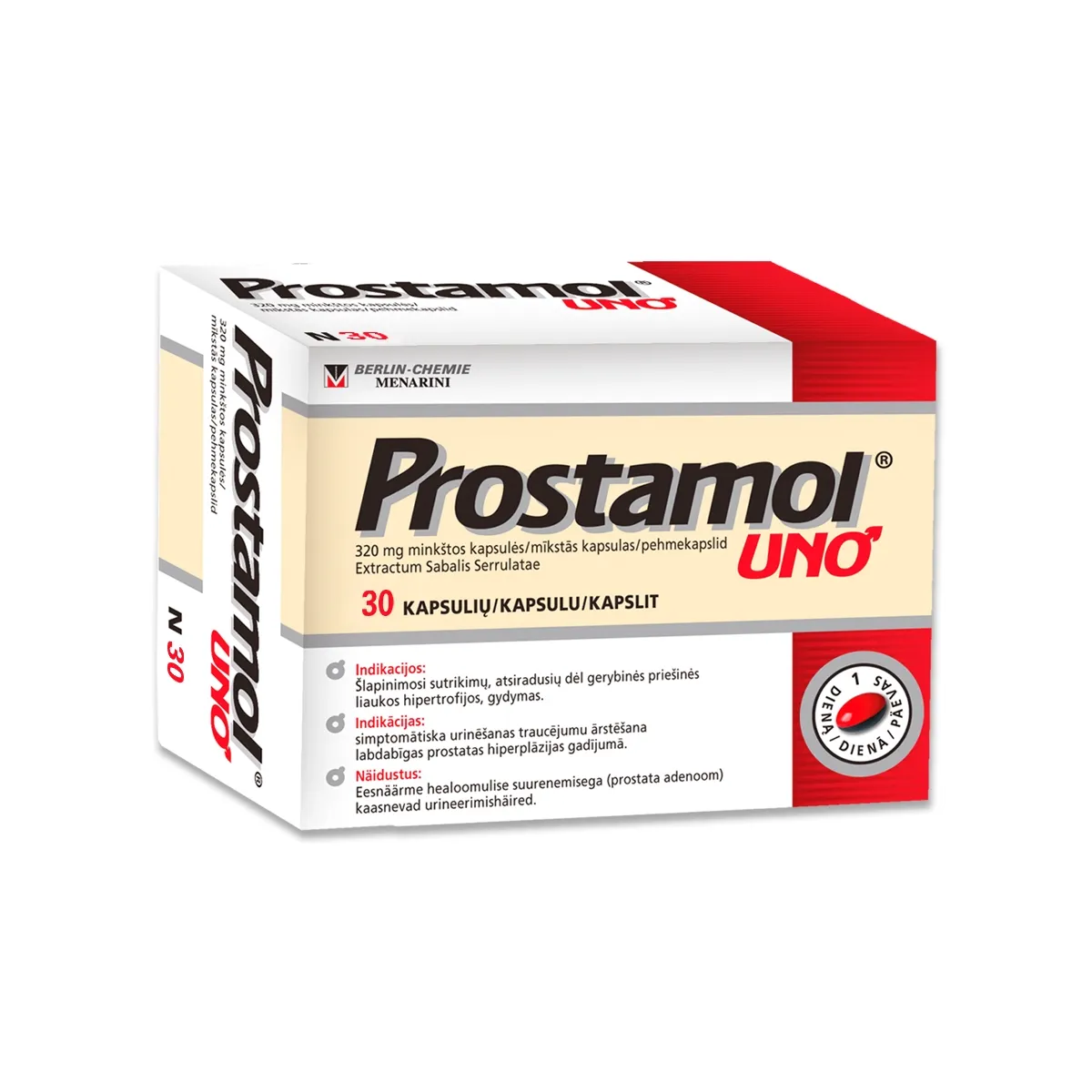 PROSTAMOL Uno kapsulas, 30 gab. - Produkta attēls