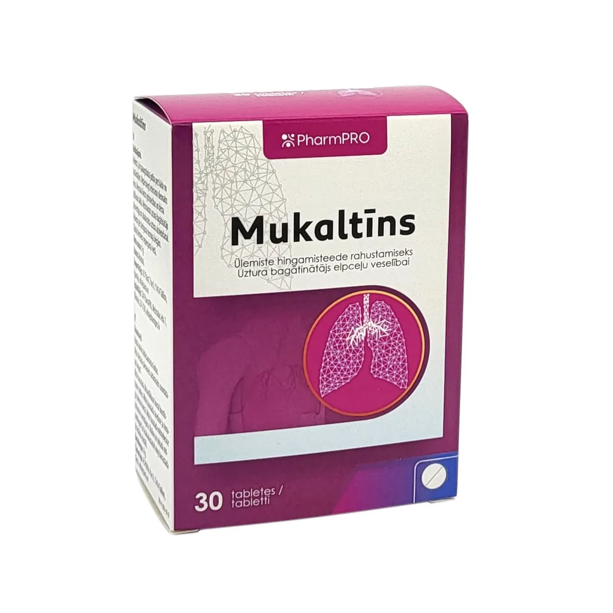 Mukaltīns 50 mg tabletes, 30 gab - Produkta attēls