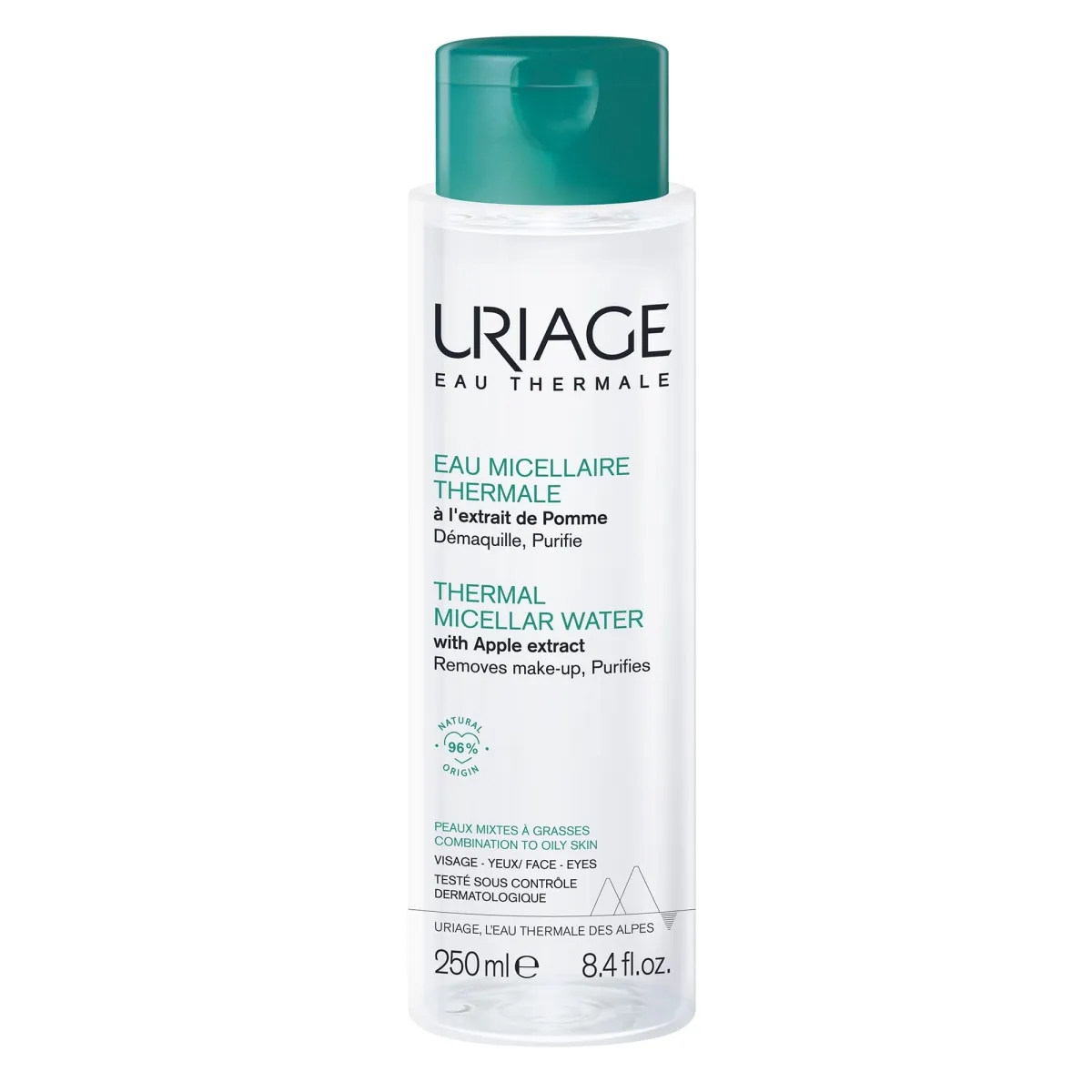 URIAGE THERMALE MICELLAR WATER (GREEN) KOMB./TAUKAINAI ĀDAI 250ML - Produkta attēls