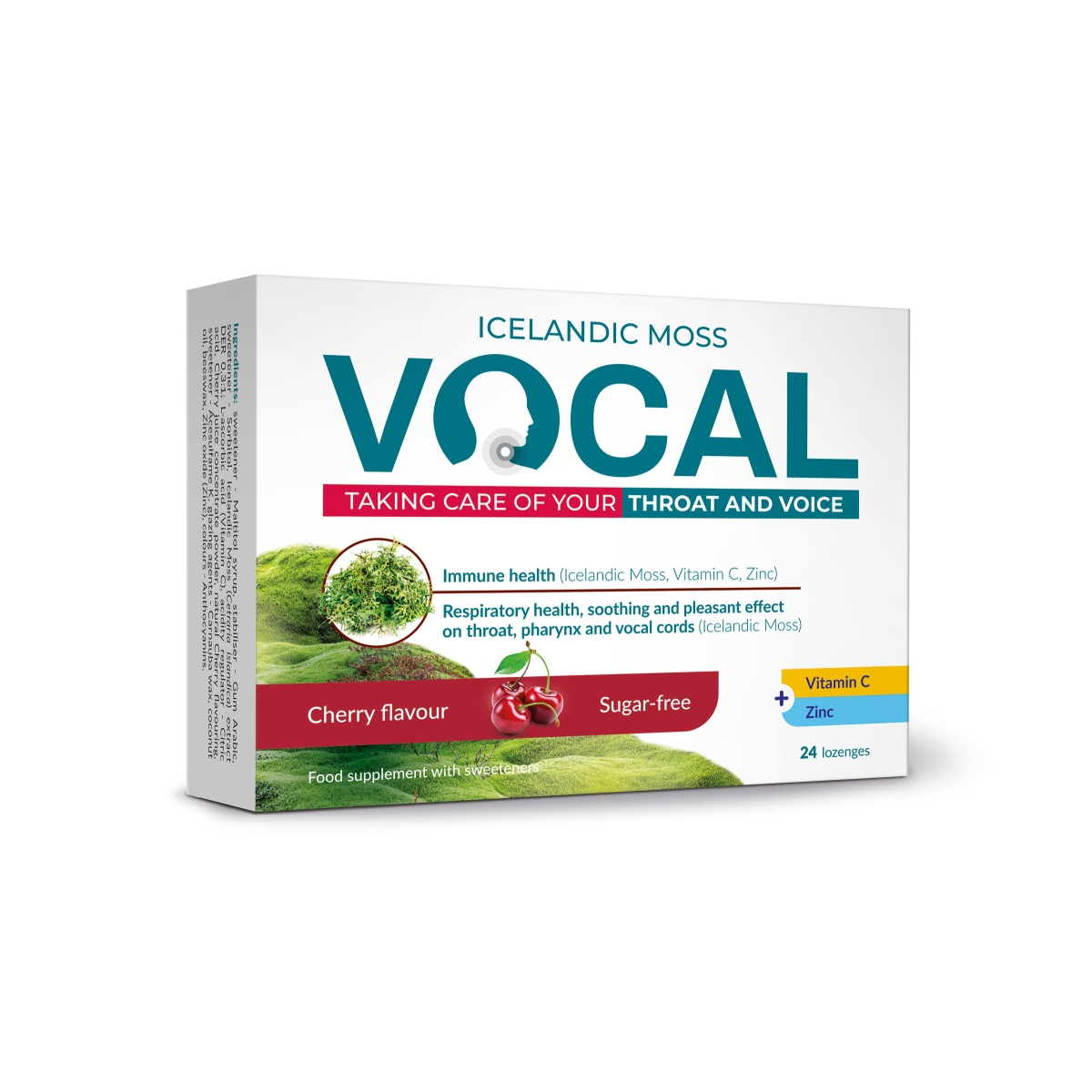 VOCAL sūkājamās pastilas ar ķiršu garšu, 24 gab. - Produkta attēls