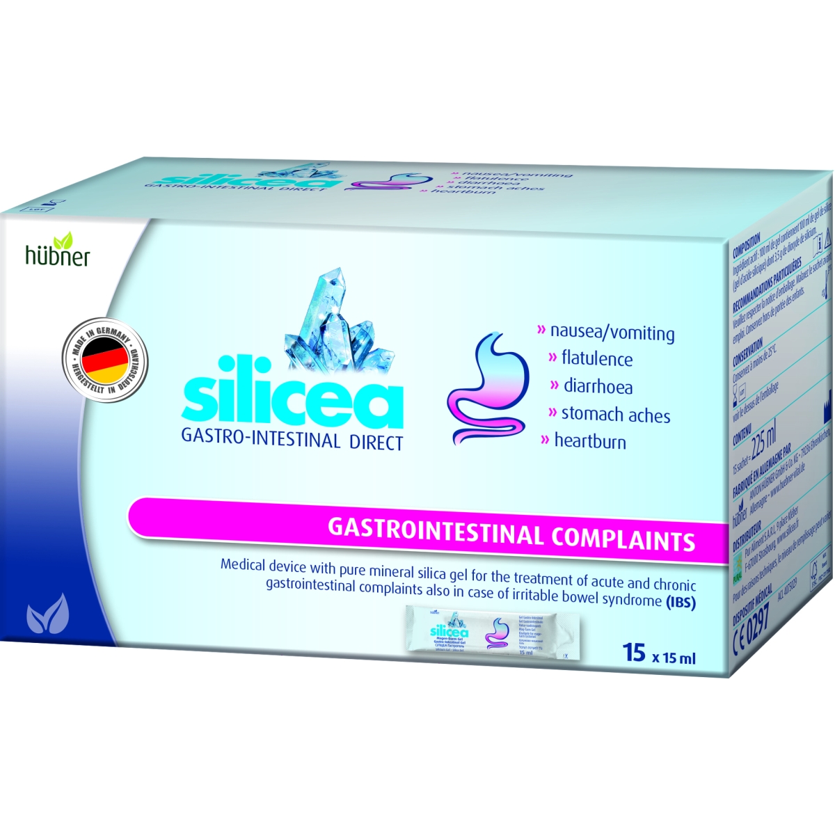 SILICEA Direct gels kuņģa-zarnu traktam, 15 gab. - Produkta attēls