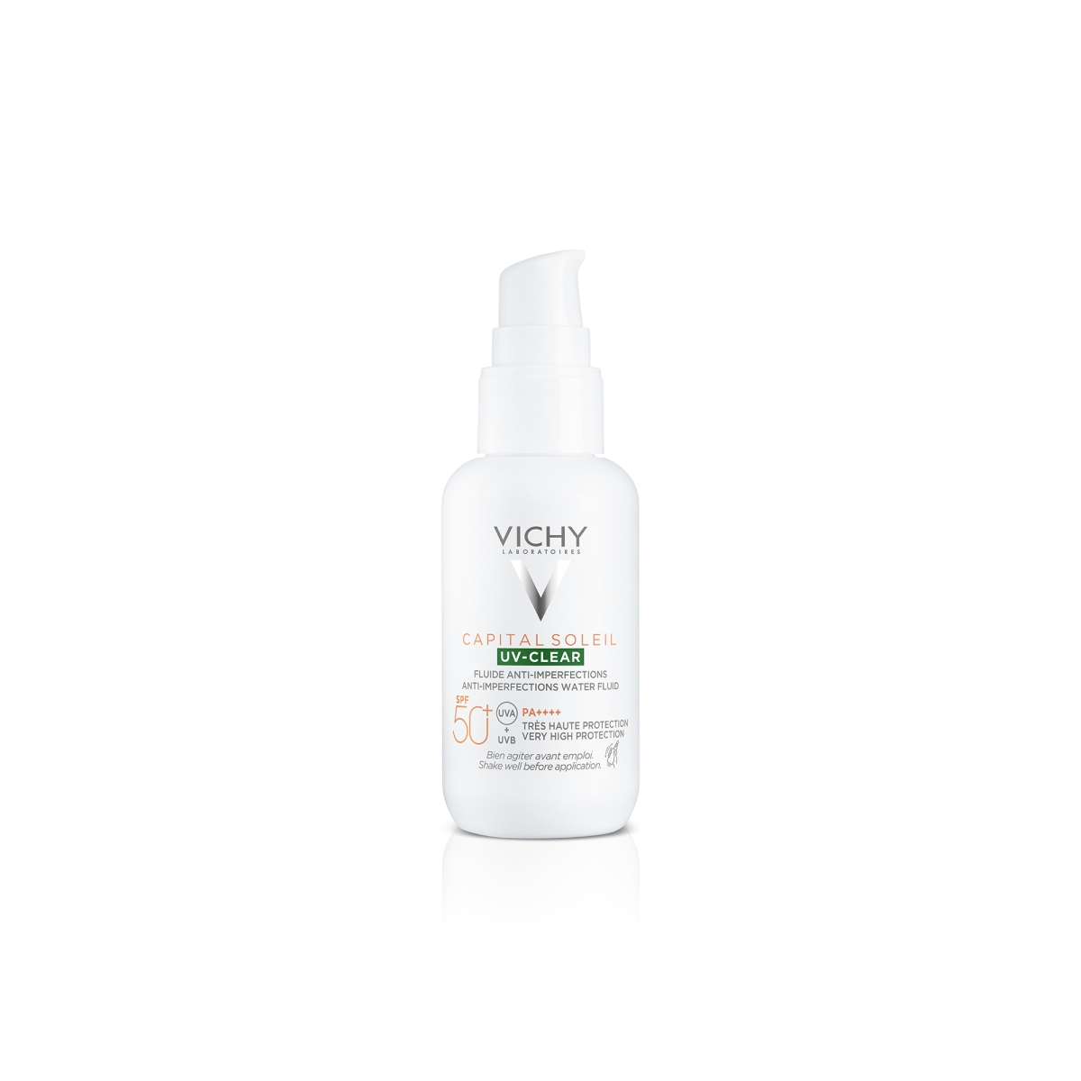 VICHY CAPITAL SOLEIL UV-Clear fluīds pret nepilnībām SPF 50+, 40 ml - Produkta attēls