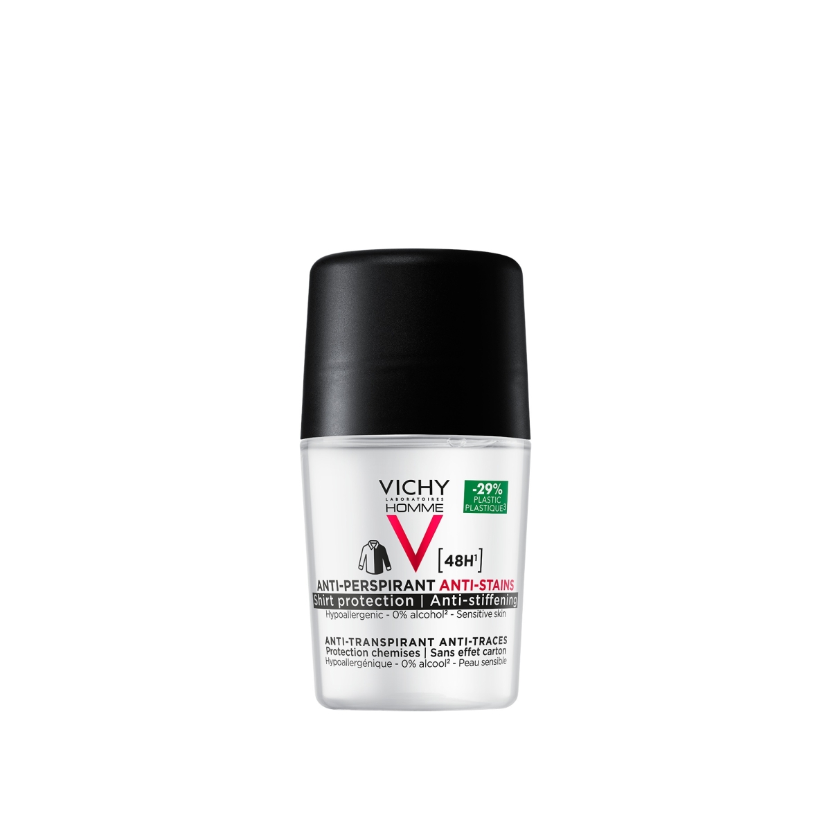 VICHY Homme Dezodorants-rullītis ar 48h iedarbību, apģērbu saudzējošs, - Produkta attēls