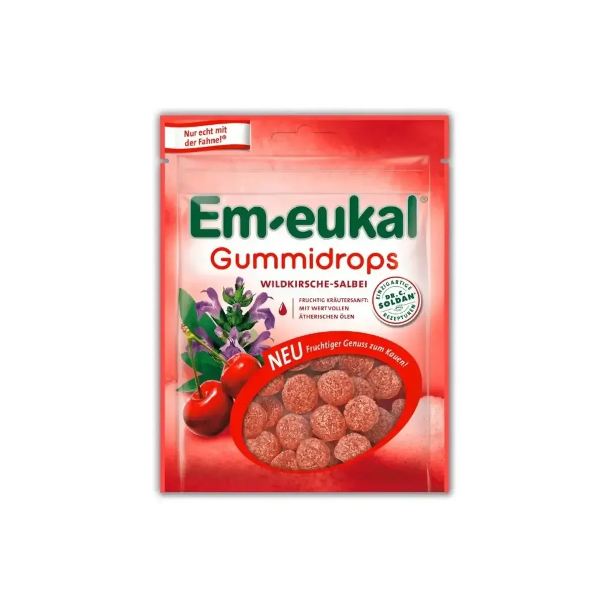 EM-EUKAL ķirsis- salvija Gummidrops ledenes, 90 g. - Produkta attēls