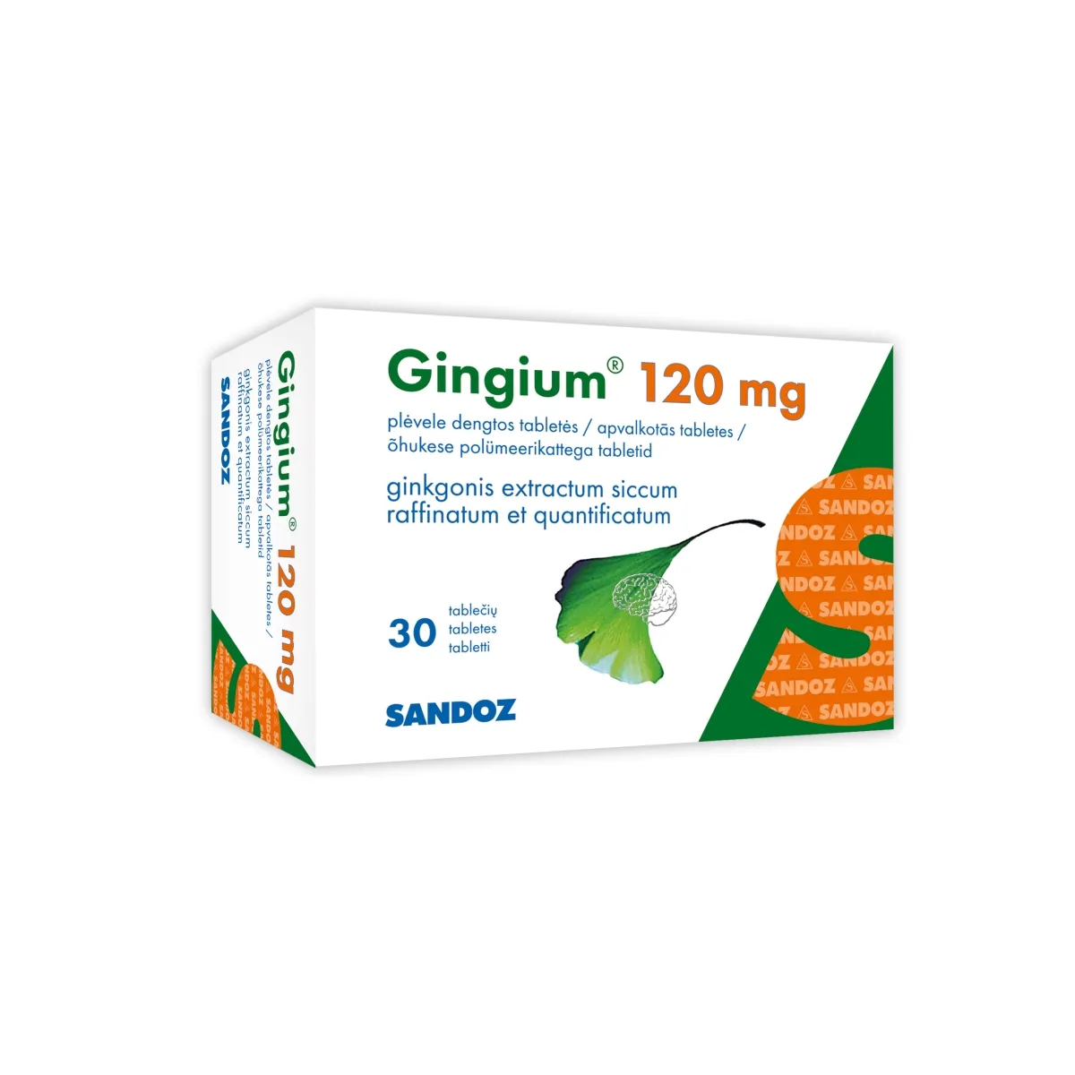 GINGIUM 120MG TABLETES N30 - Produkta attēls