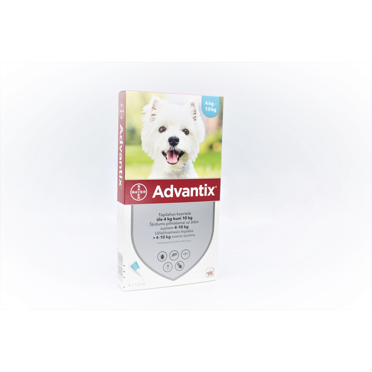 ADVANTIX   100/500MG ŠĶĪD 1ML SUŅIEM 4-10KG N4 - Produkta attēls