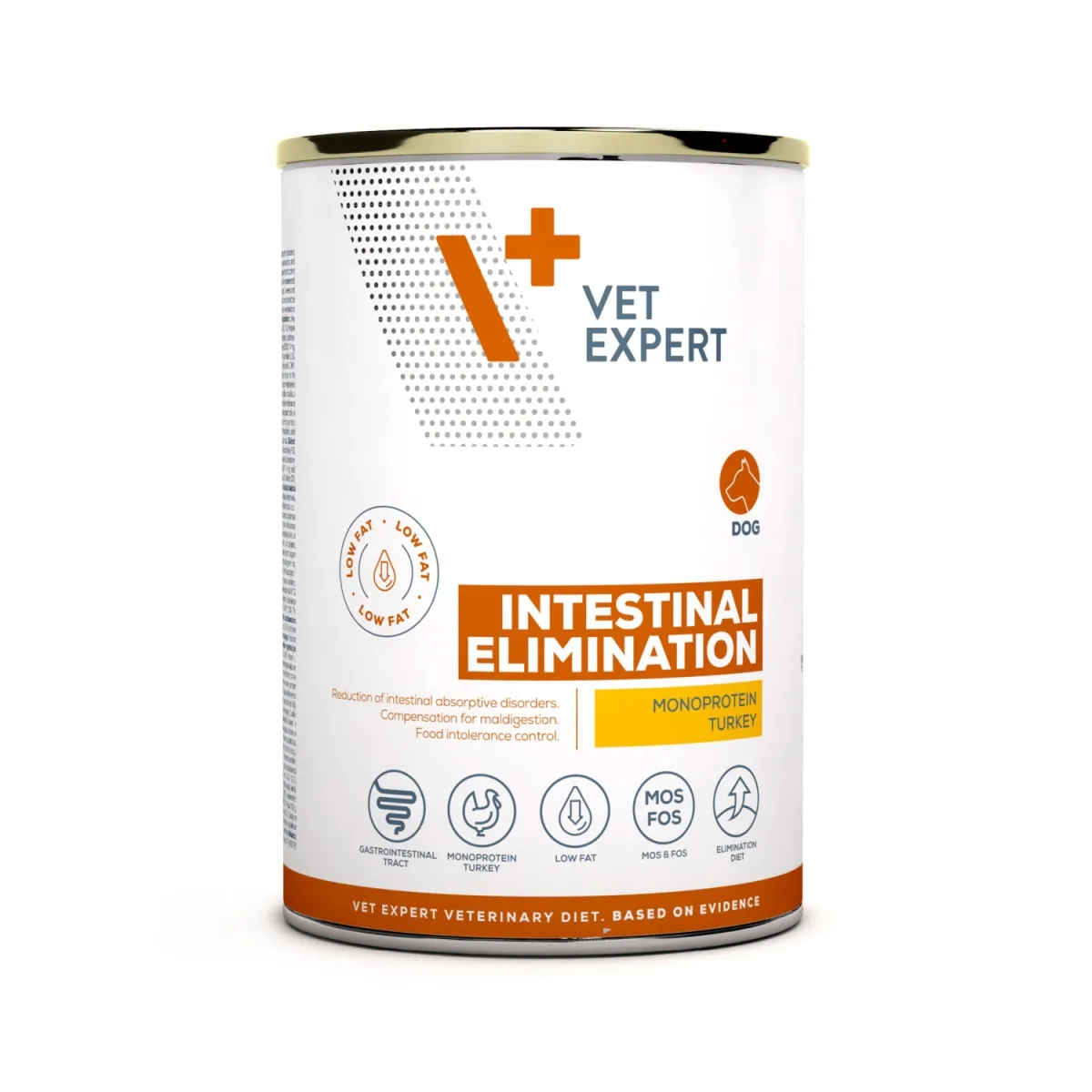 4T VD SUŅU INTESTINAL ELIMINATION LOW FAT KONS 400G - Produkta attēls