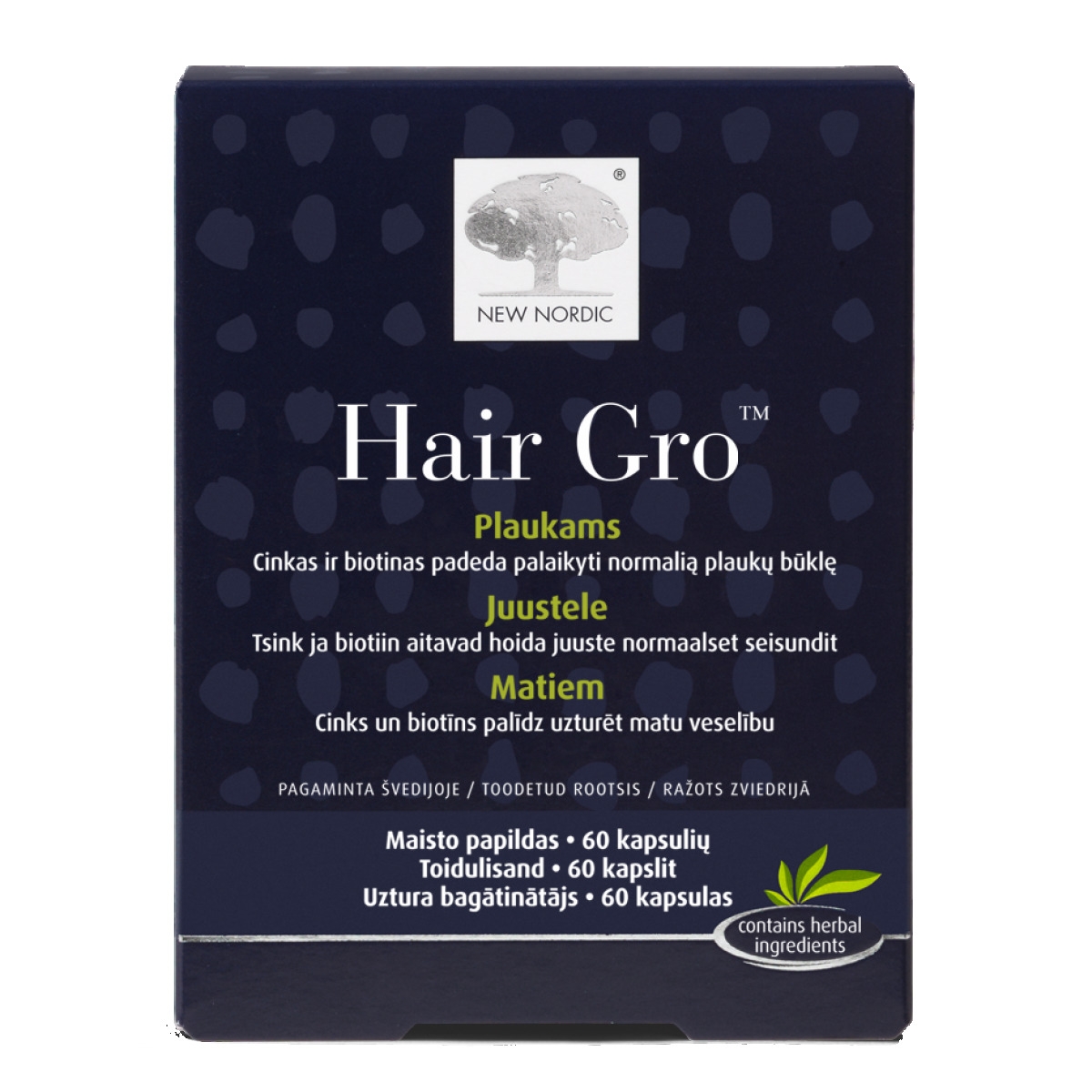 Hair Gro kapsulas, 60 gab - Produkta attēls