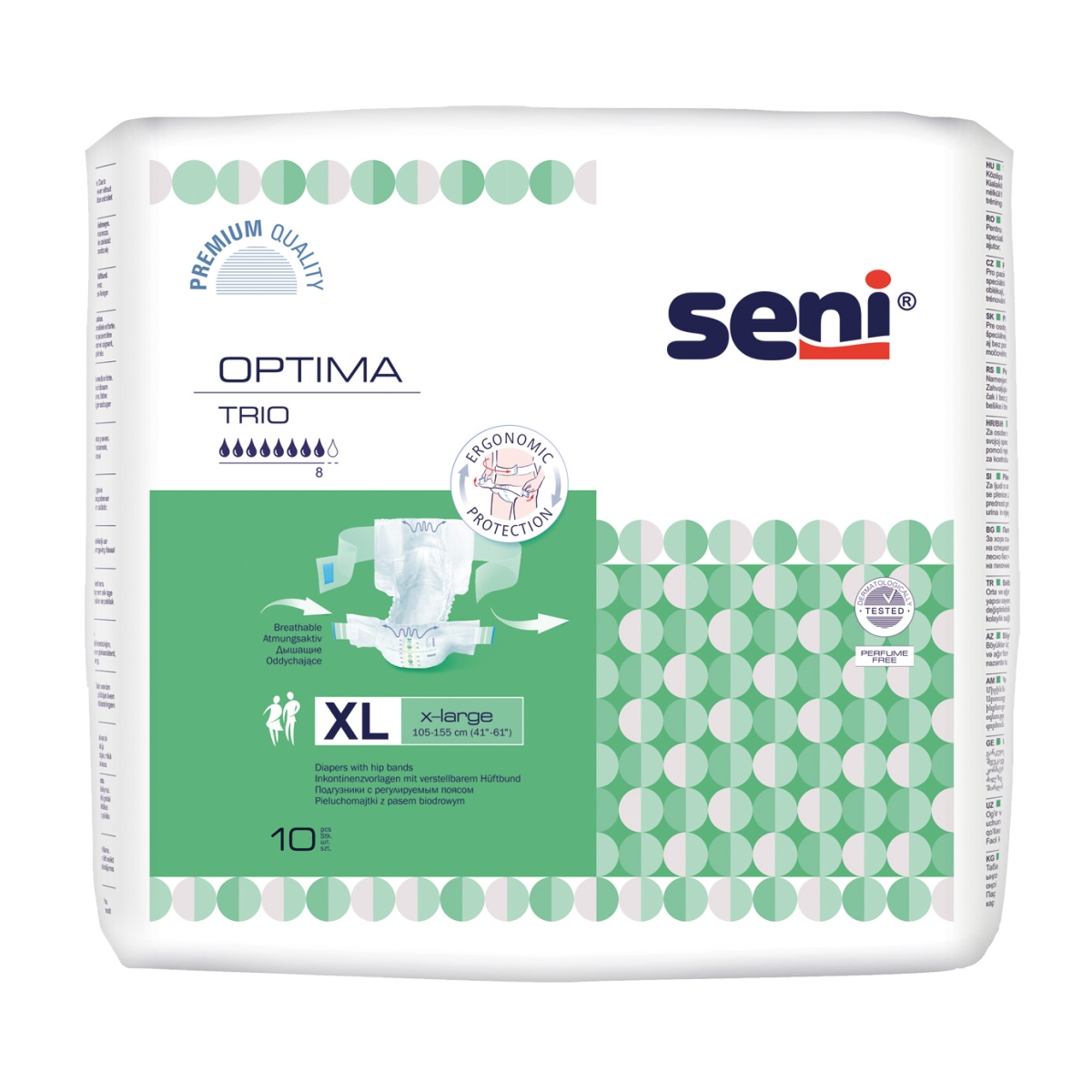 SENI OPTIMA TRIO jostbikses pieaugušajiem, XL izmērs, 10 gab. - Produkta attēls