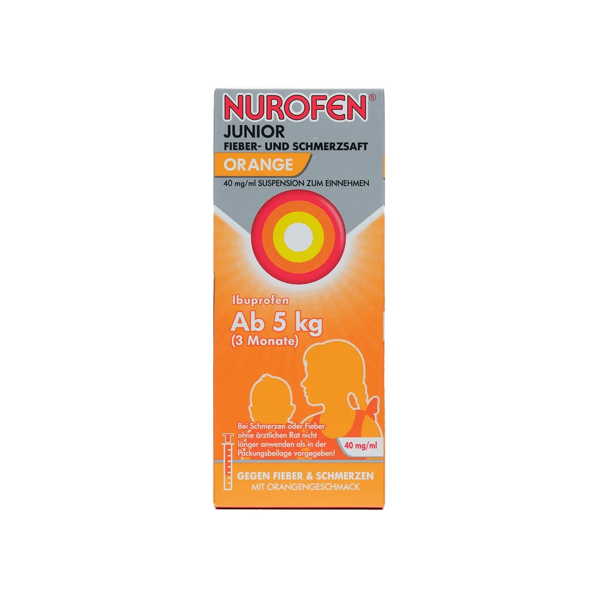 NUROFEN ar apelsīnu garšu 200 mg/5 ml susp, 100ml - Produkta attēls