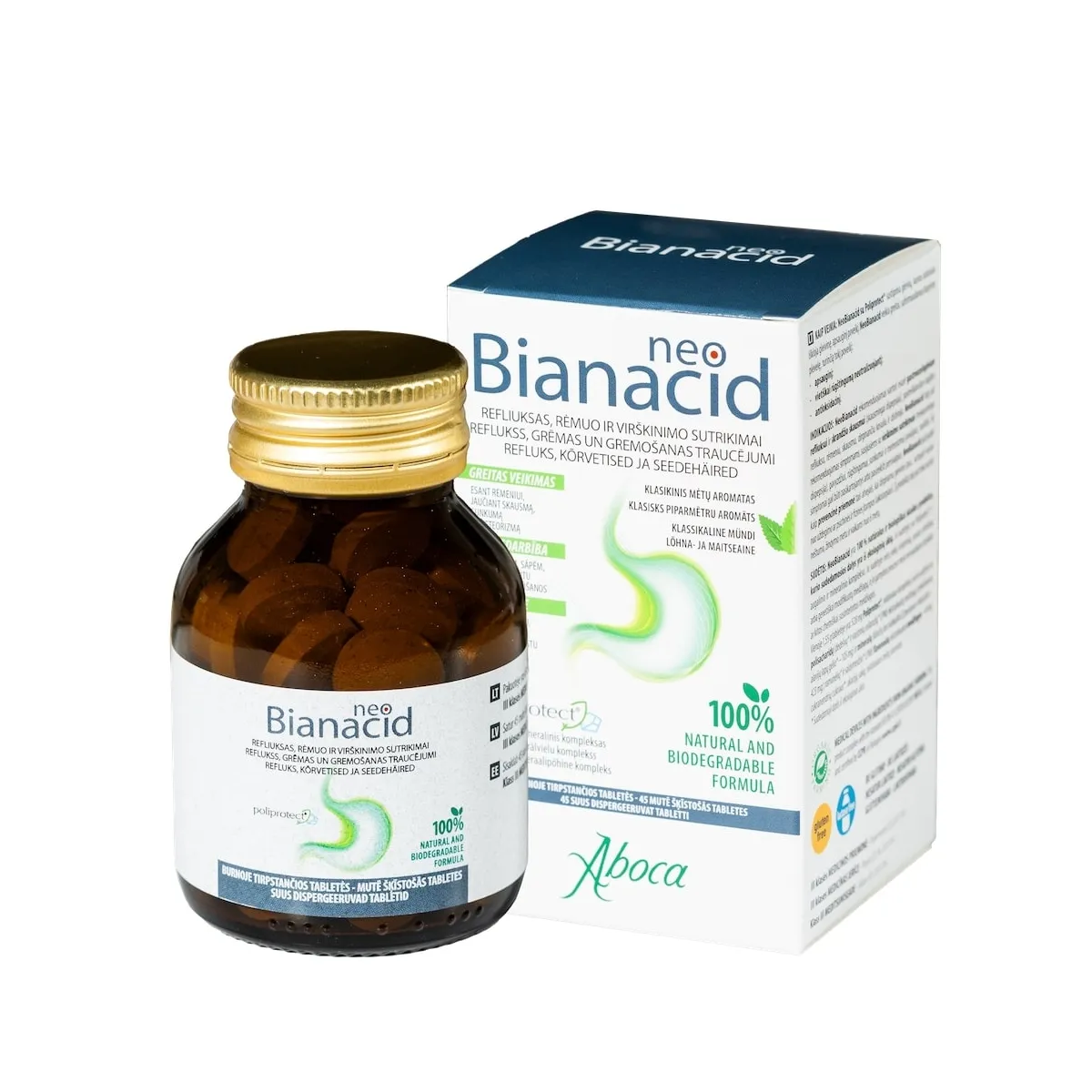 NEOBIANACID Adult mutē šķīstošas tabletes, 45 gab - Produkta attēls