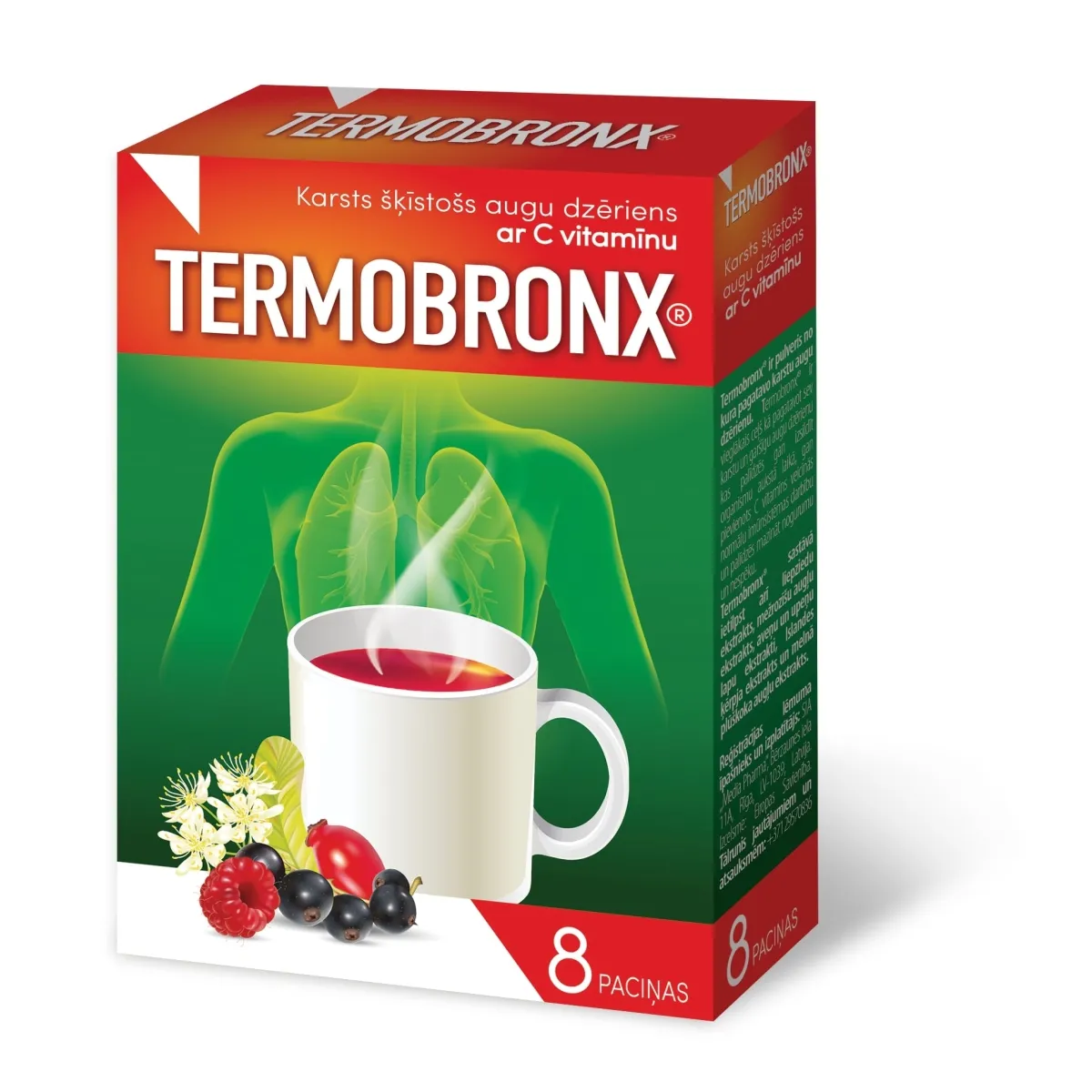TERMOBRONX pulveris, 8 gab - Produkta attēls