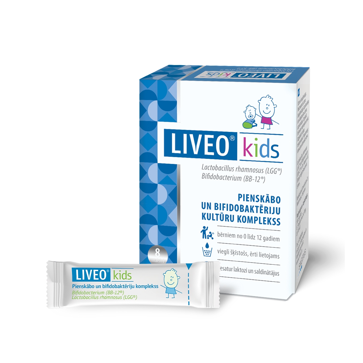 LIVEO Kids pulveris 2 g, 8 gab - Produkta attēls