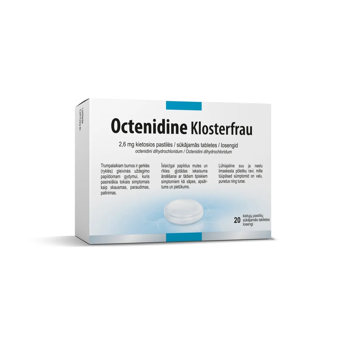 OCTENIDINE KLOSTERFRAU 2.6MG SŪK TBL N20 - Produkta attēls