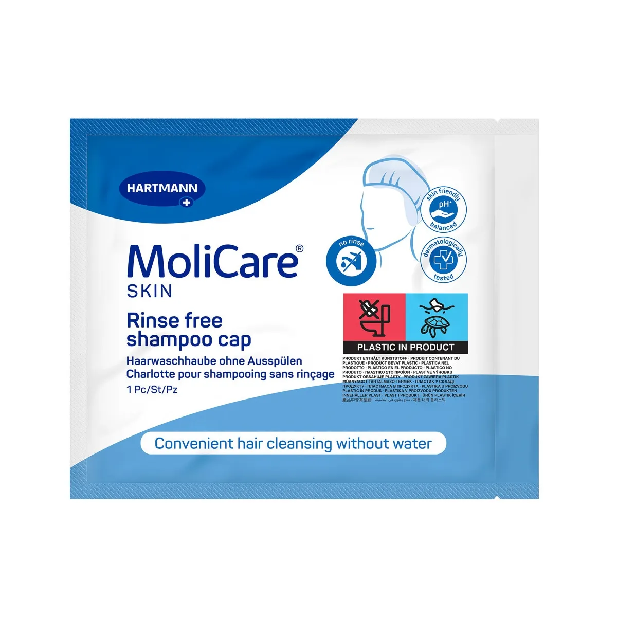 MOLICARE Skin Shampoo Cap cepure matu mazgāšanai, 1 gab - Produkta attēls