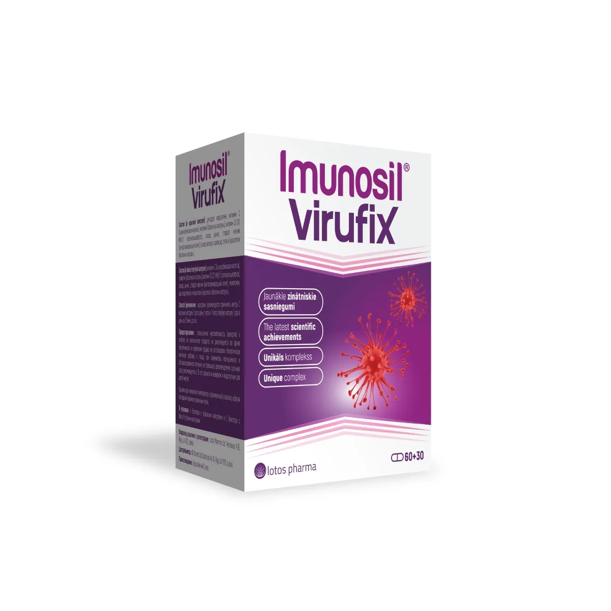 Imunosil Virufix kapsulas, 60 gab + 30 gab - Produkta attēls
