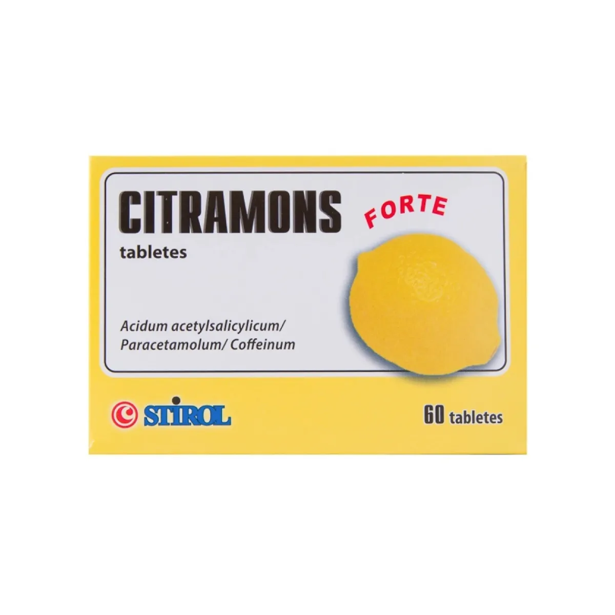 CITRAMONS FORTE TBL N60 (STIROL) - Produkta attēls