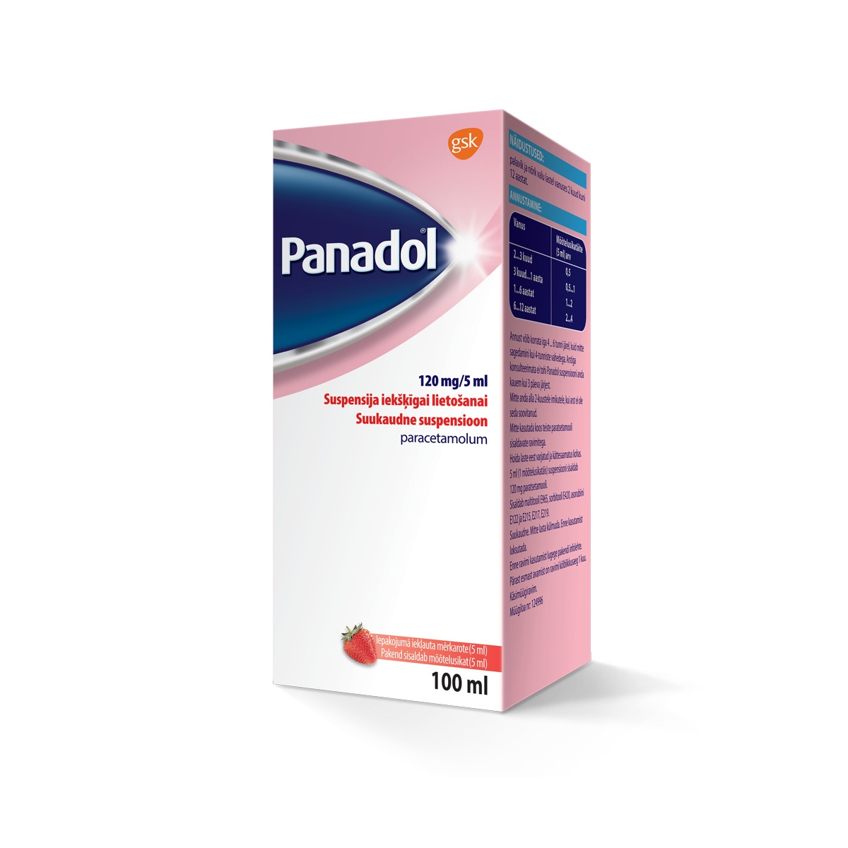 PANADOL BABY 120MG/5ML SUSPENSIJA 100ML - Produkta attēls