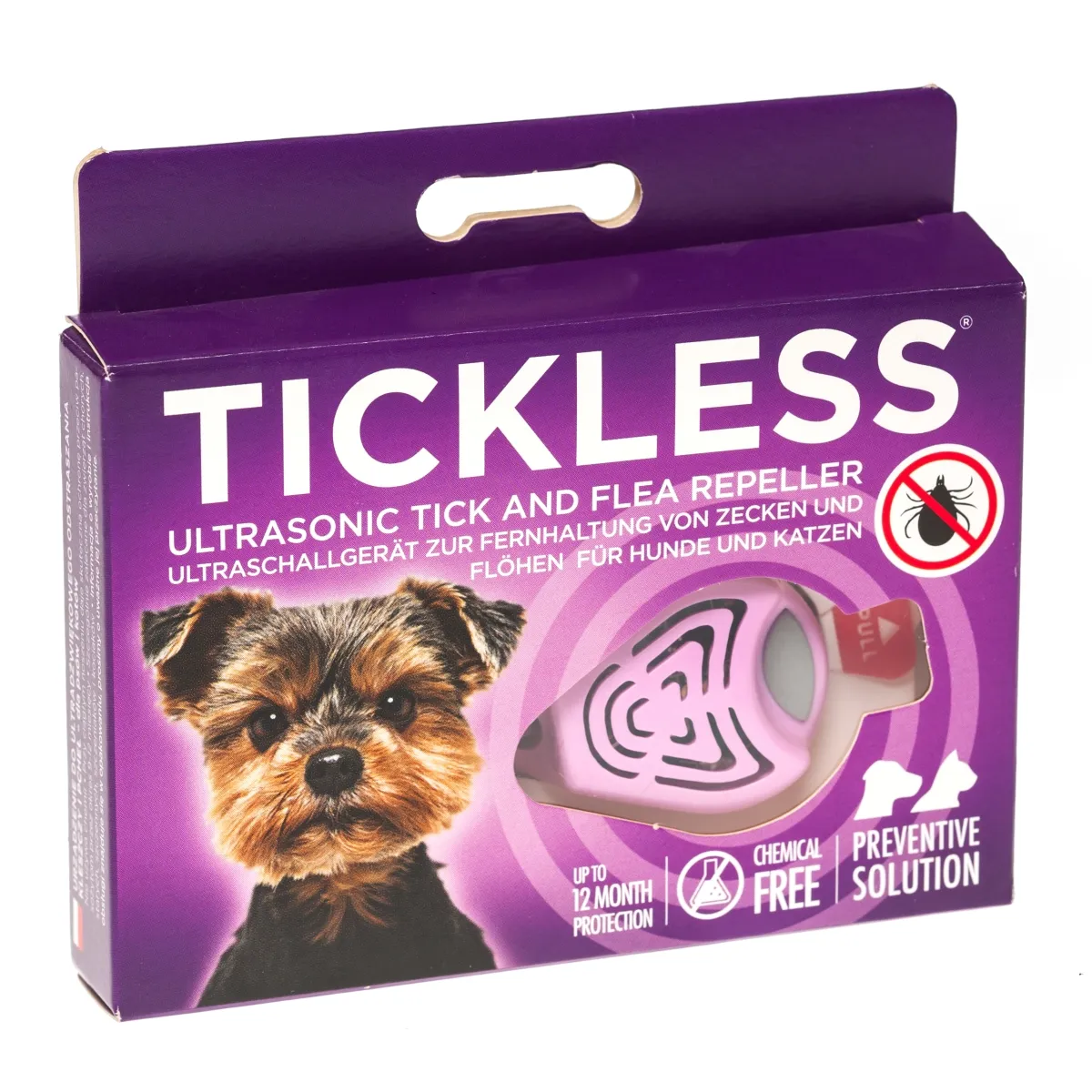 Tickless Pet ultraskaņas repelenta ierīce, rozā - Produkta attēls