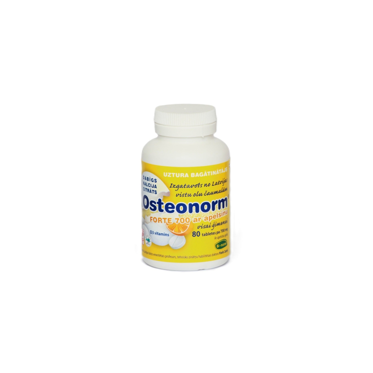 OSTEONORM Forte 700 mg tabletes ar apelsīnu garšu, 80 gab. - Produkta attēls