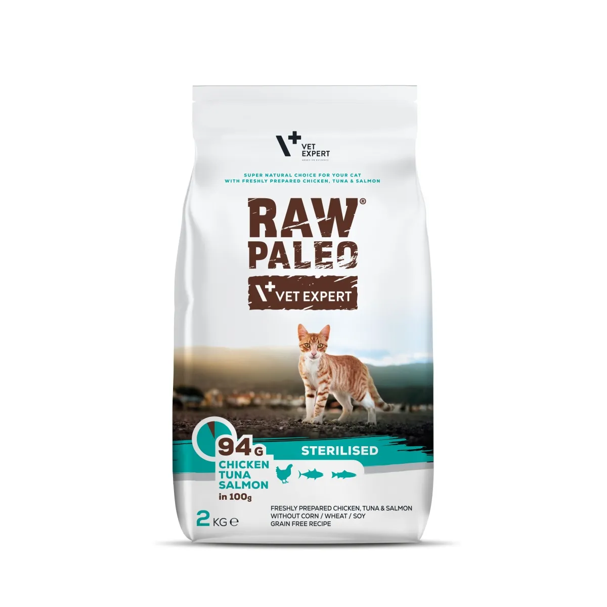 RAW PALEO KAĶU SAUSĀ B STER VISTA/TUNCIS/LASIS 2KG - Produkta attēls