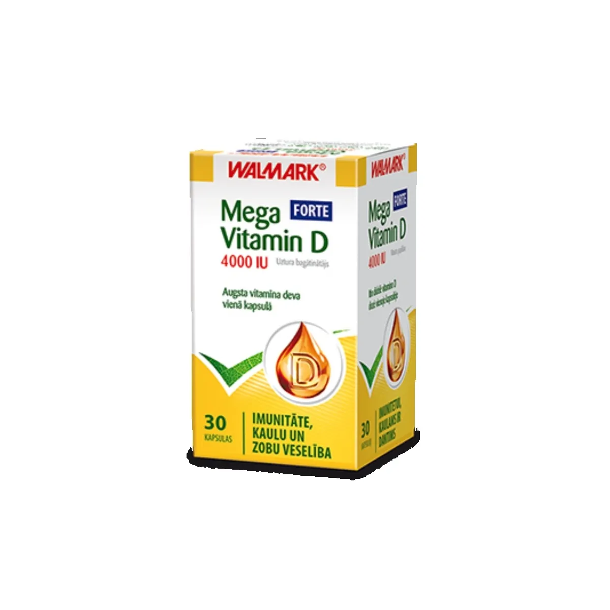 WALMARK Mega D3 Forte vitamīns (4000 IU) kapsulas, 30 gab. - Produkta attēls