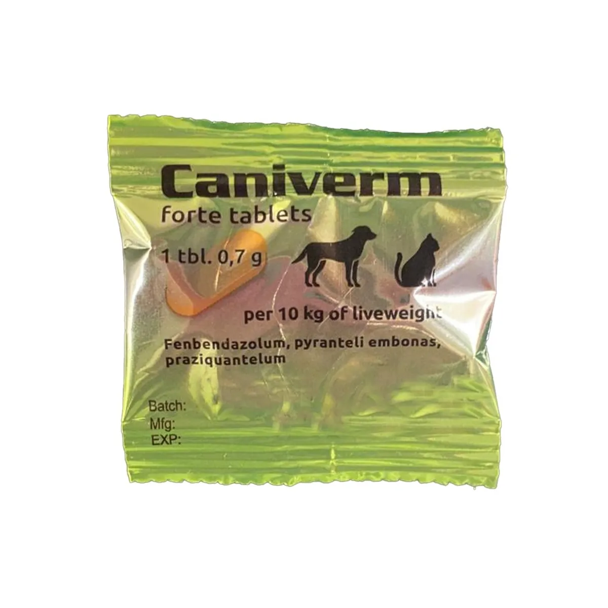 CANIVERM 0.7G TABLETES N1 SUŅIEM/KAĶIEM - Produkta attēls