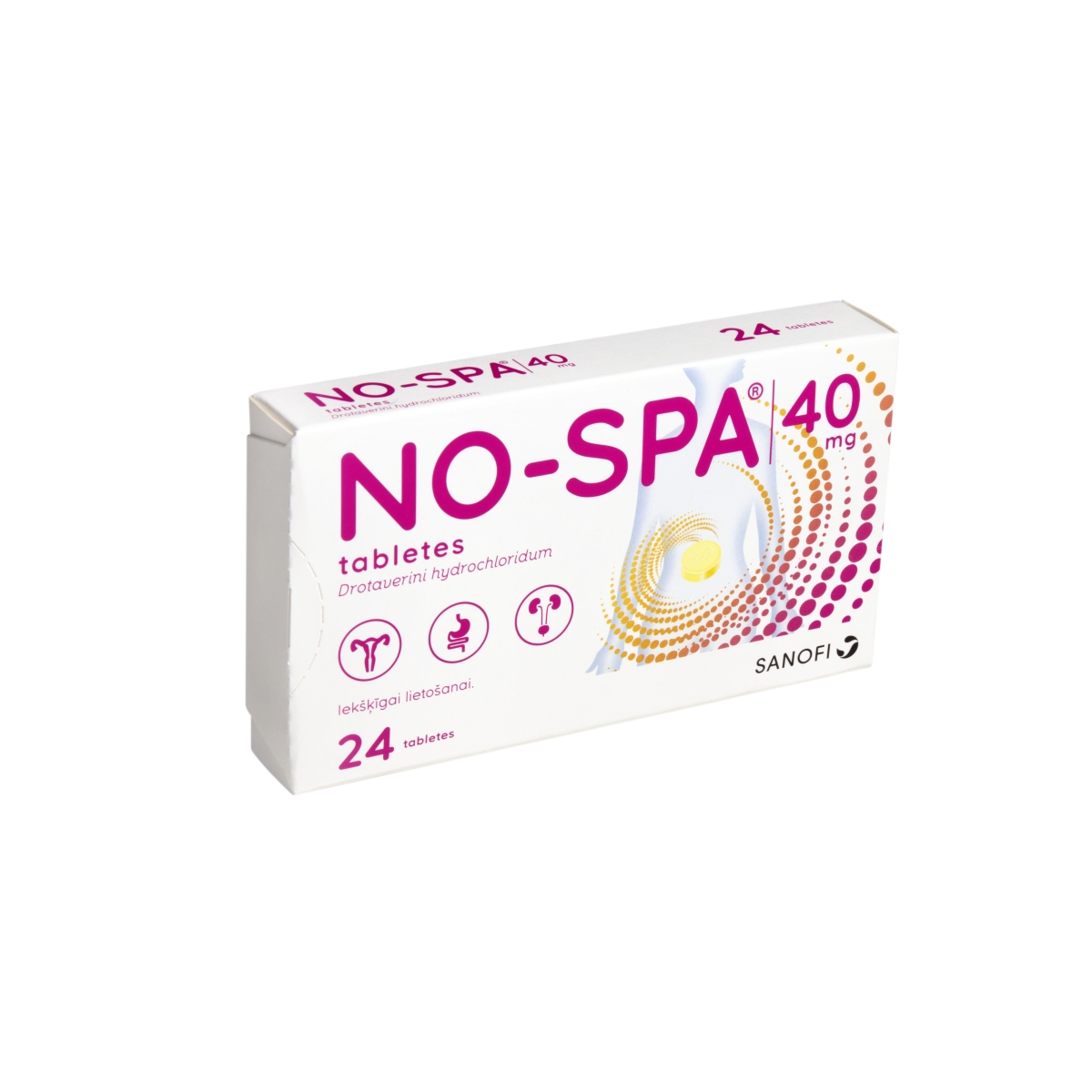 NO-SPA® 40 mg tabletes, 24 gab - Produkta attēls