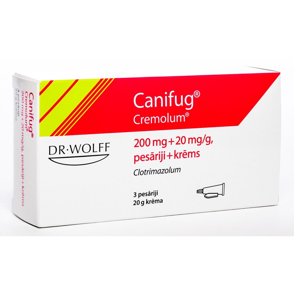 CANIFUG CREMOLUM 200MG SVECĪTES N3 + KRĒMS 20G Q4 - Produkta attēls