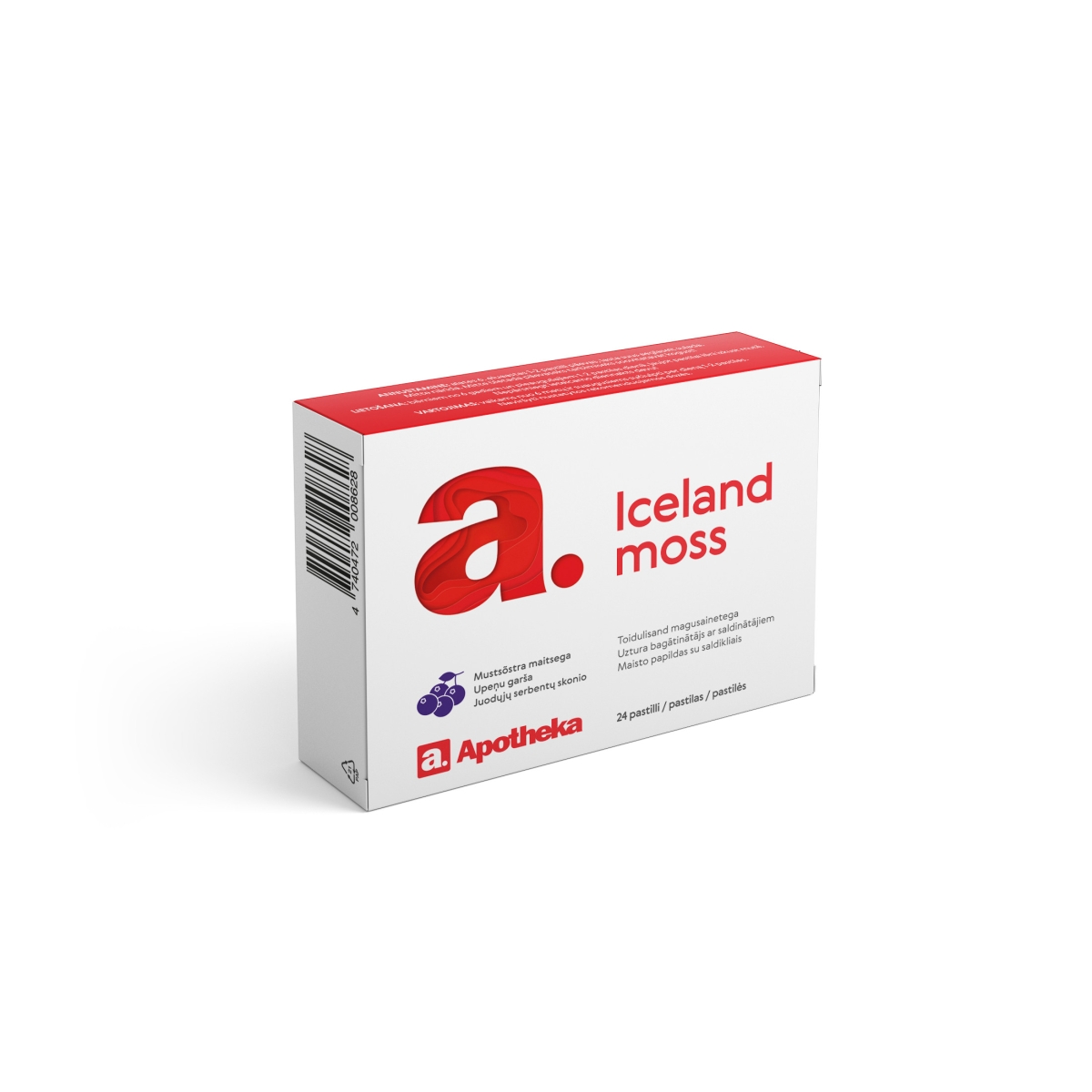 APOTHEKA Islandes ķērpja pastilas ar upeņu garšu, 24 gab. - Produkta attēls