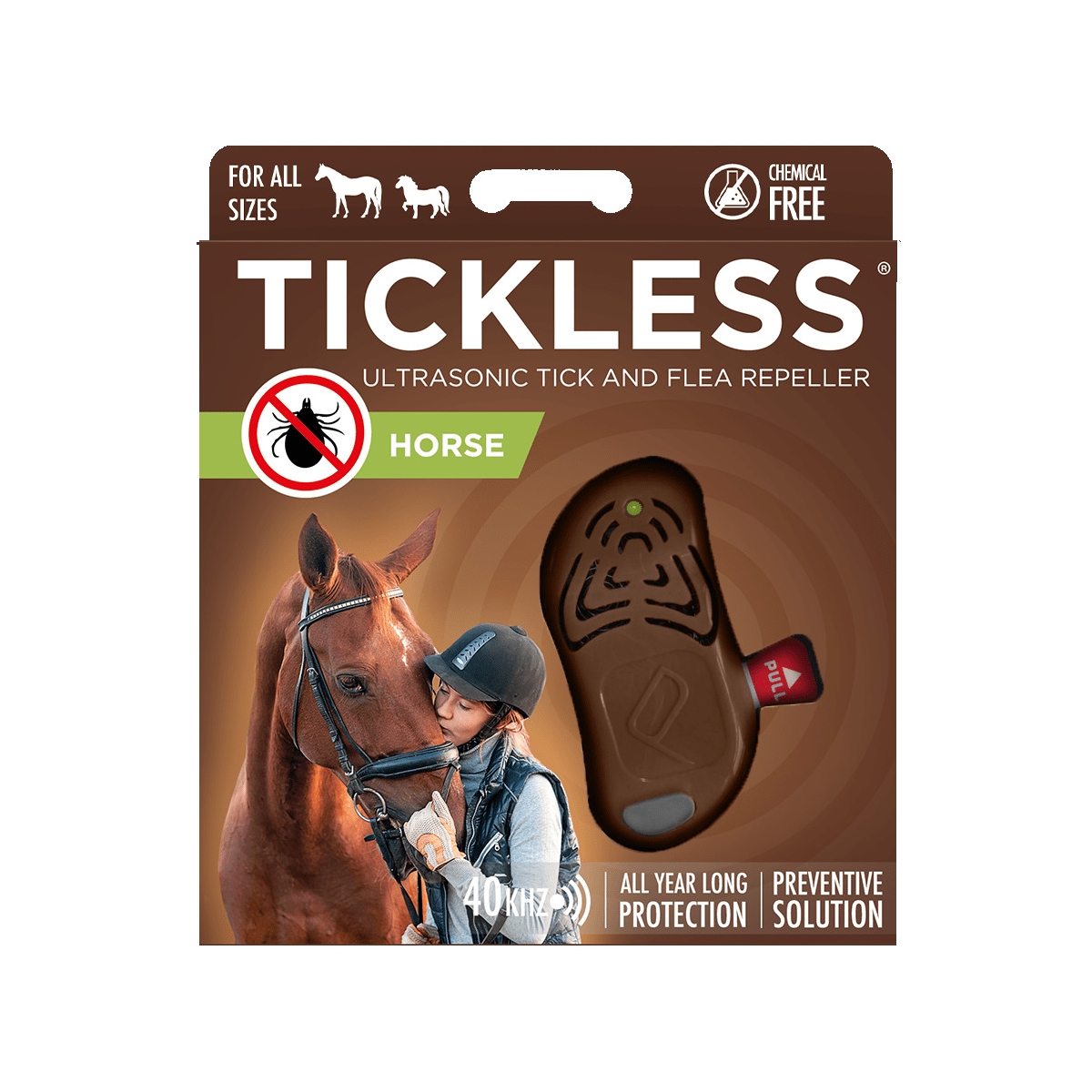 Tickless Horse ultraskaņas repelenta ierīce, brūna - Produkta attēls