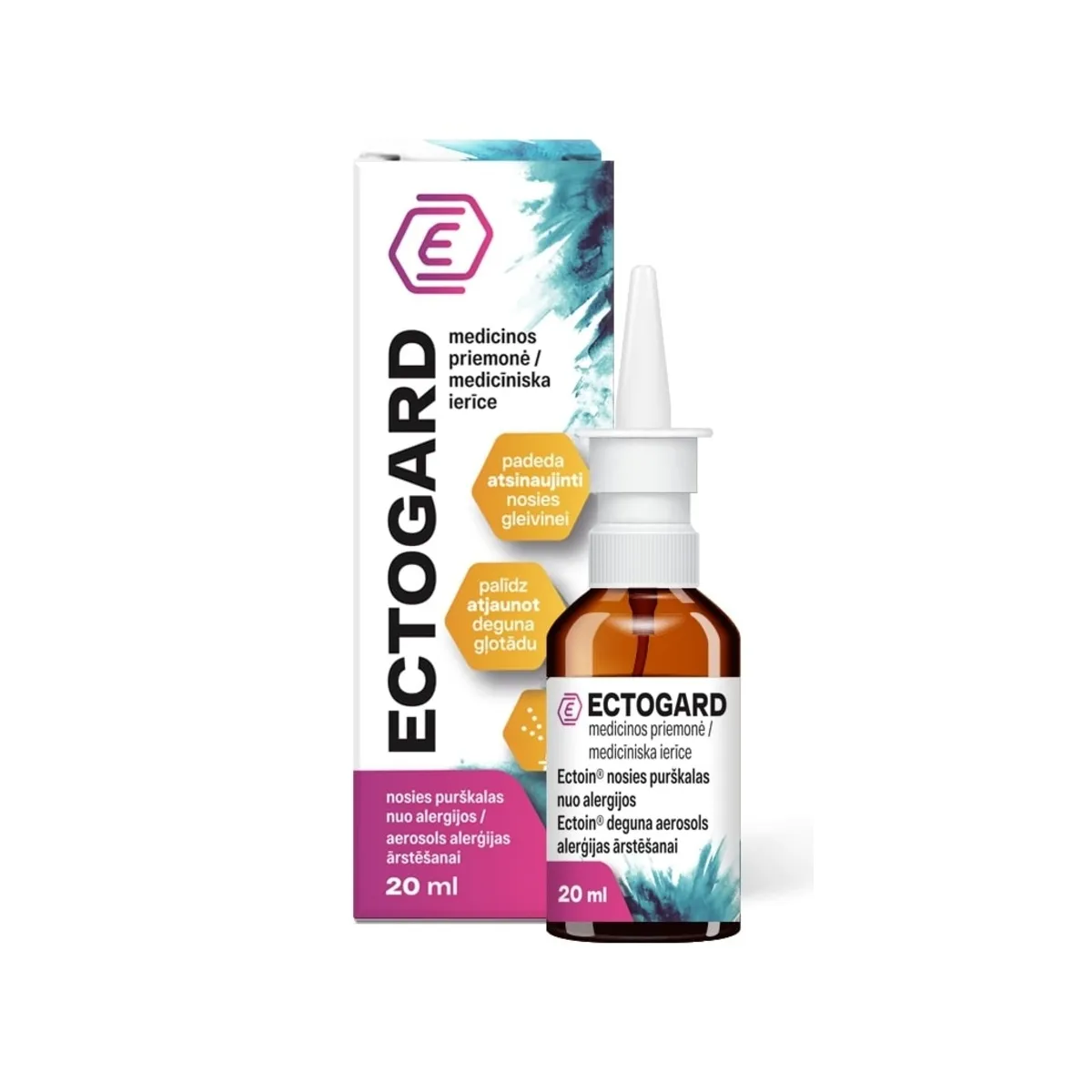 ECTOGARD Ectoin deguna aerosols alerģijas ārstēšanai, 20 ml - Produkta attēls