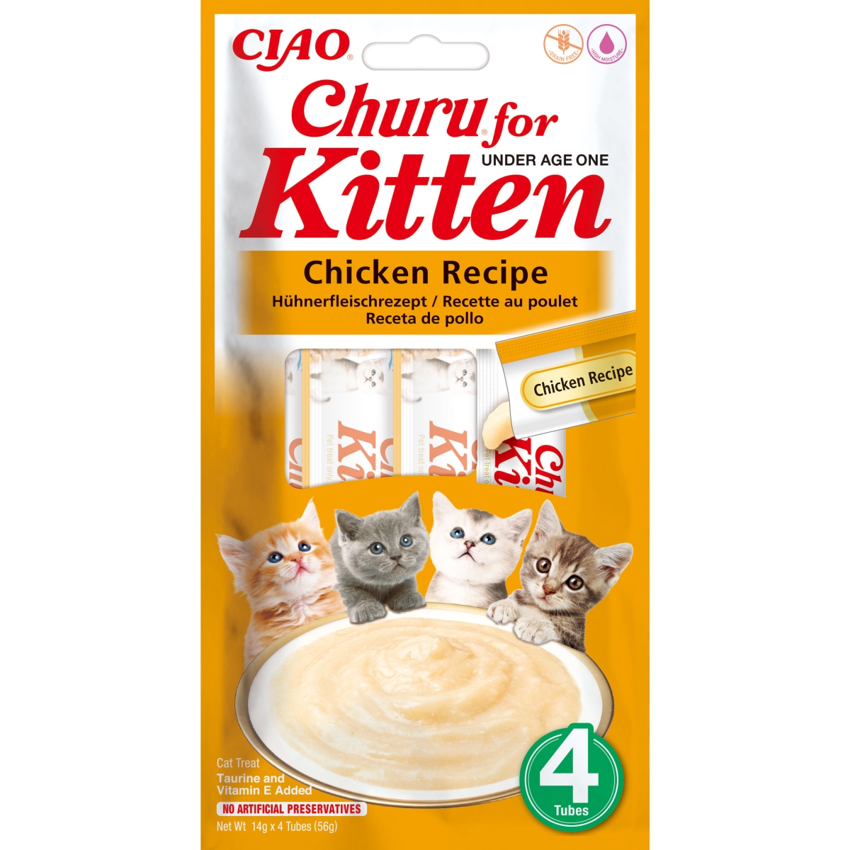 Churu biezenis kaķēniem, vista 56g (14gx4) N12 - Produkta attēls
