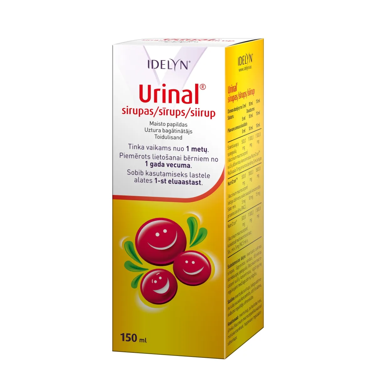 URINAL Idelyn sīrups, 150ml - Produkta attēls