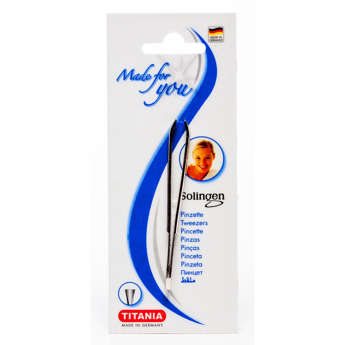 TITANIA PINCETE SMALKA ŠĶELTU GALU 1064 - Produkta attēls