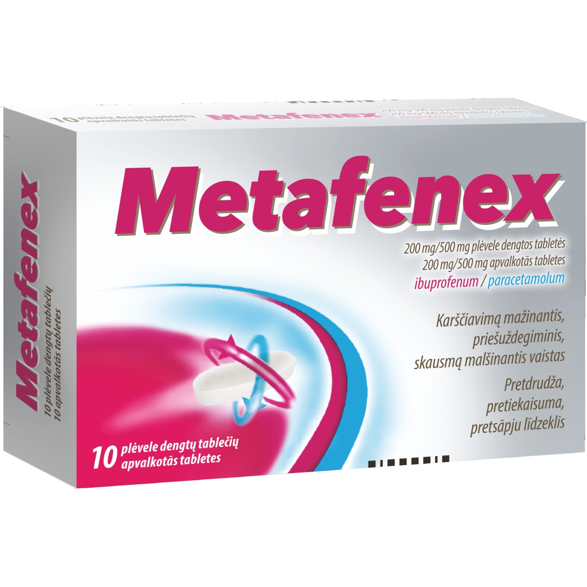 METAFENEX 200MG/500MG TBL N10 - Produkta attēls