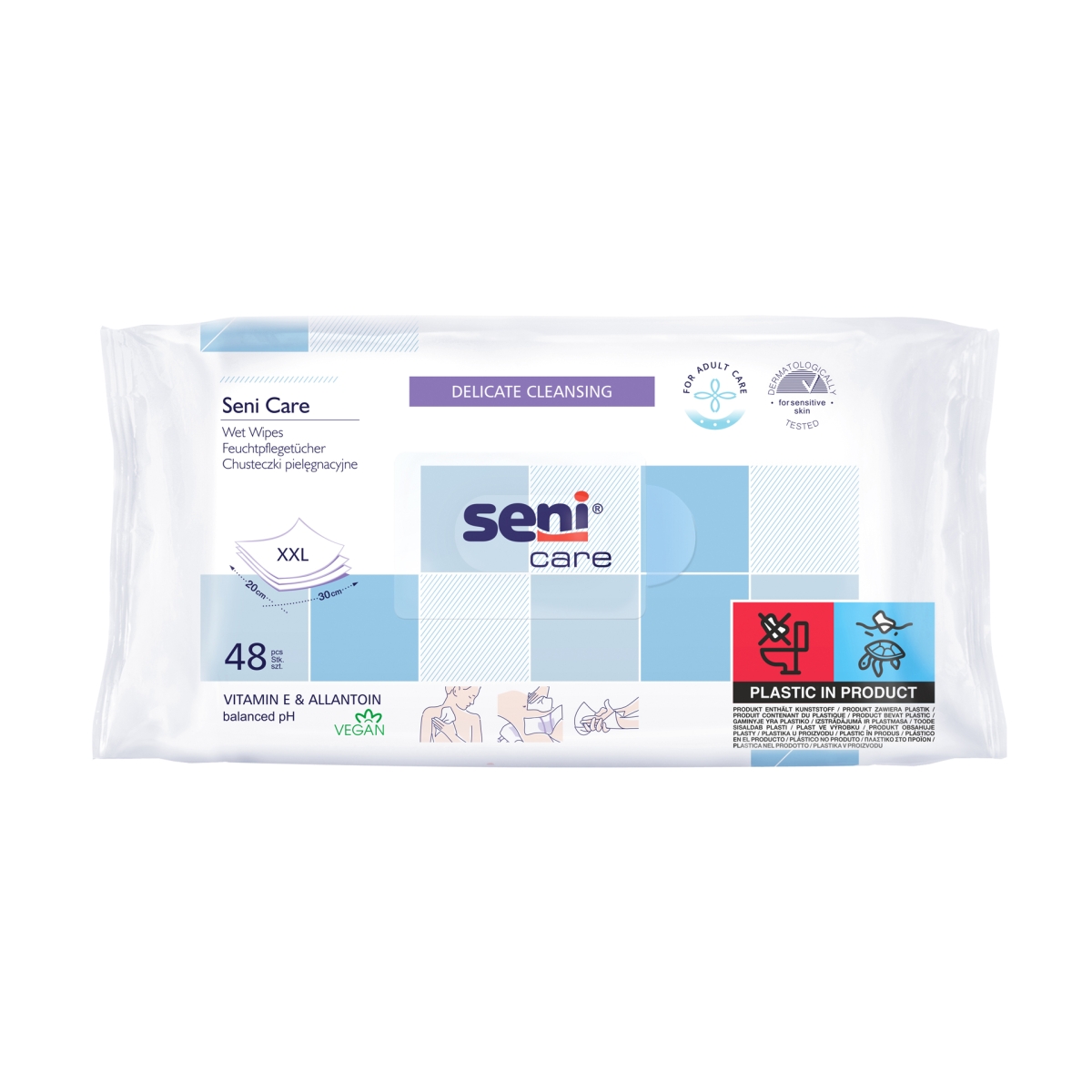 SENI CARE mitrās salvetes, 48 gab. - Produkta attēls