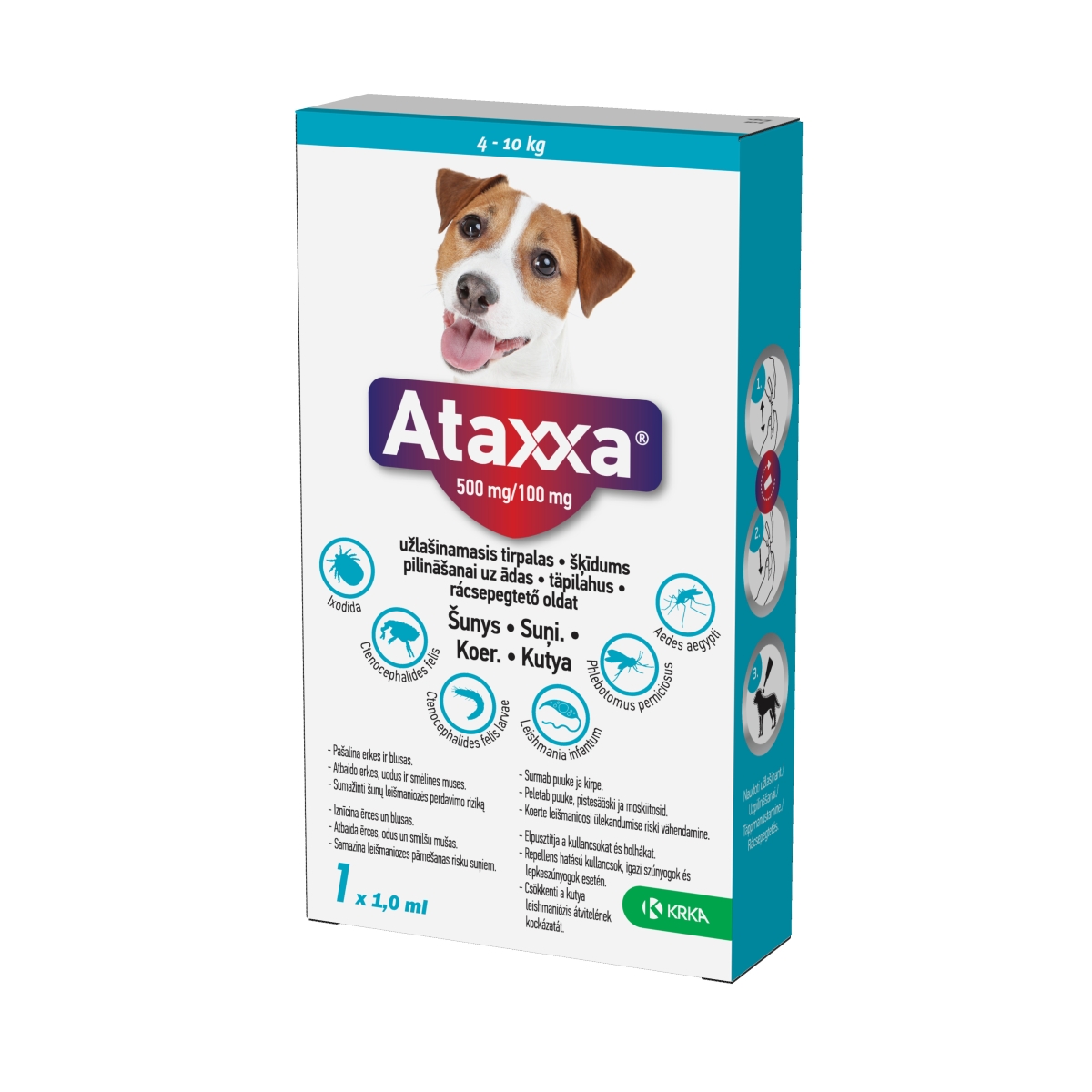 ATAXXA  500/100MG ŠĶĪD 1ML SUŅIEM 4-10KG N1 - Produkta attēls