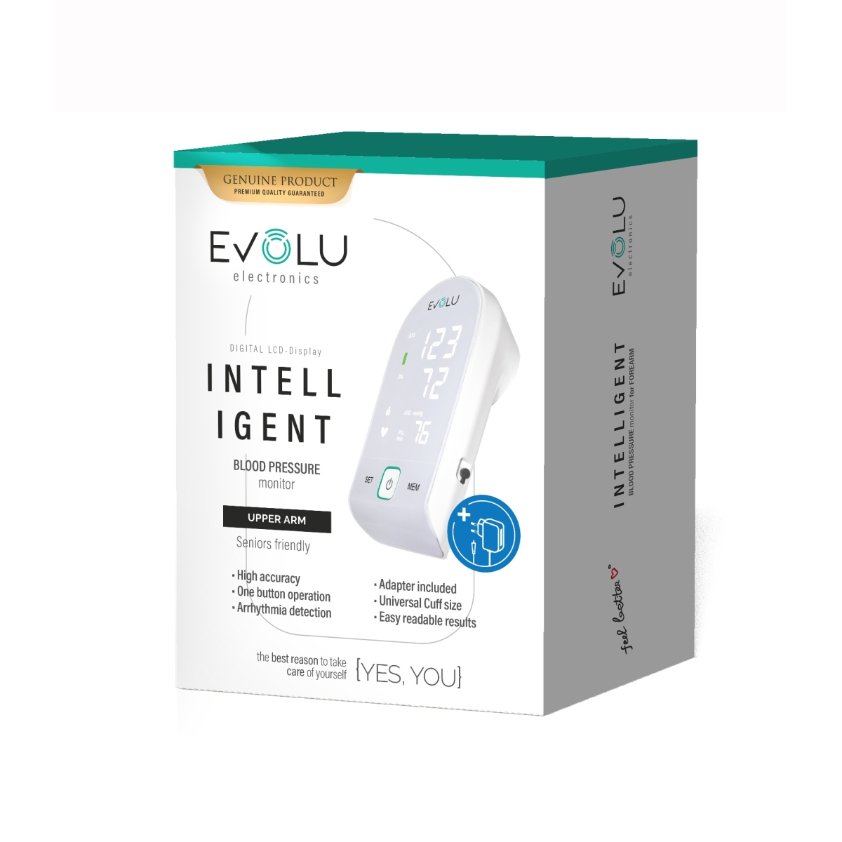 EVOLU® Intelligent asinsspiediena mērītājs ar adapteri - Produkta attēls 1