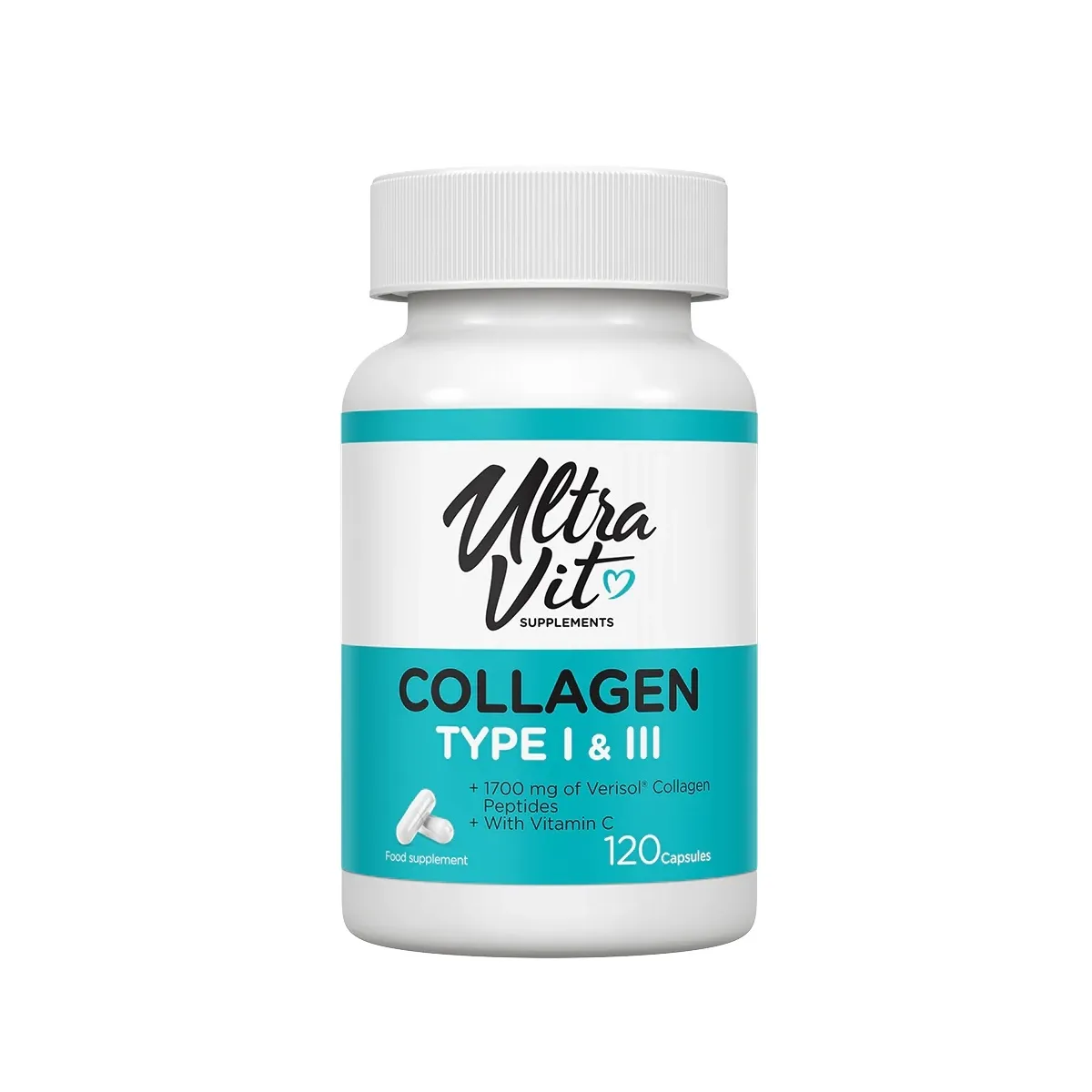 ULTRAVIT Collagen I & III kolagēns kapsulas, 120 gab. - Produkta attēls