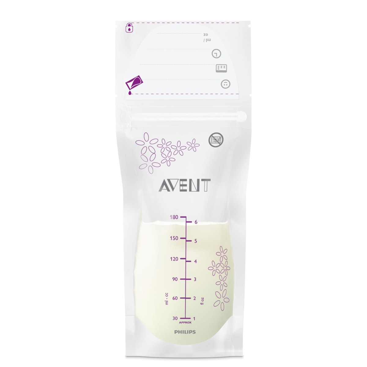 PHILIPS Avent krūts piena uzglabāšanas maisiņi 180ml, 25 gab. - Produkta attēls