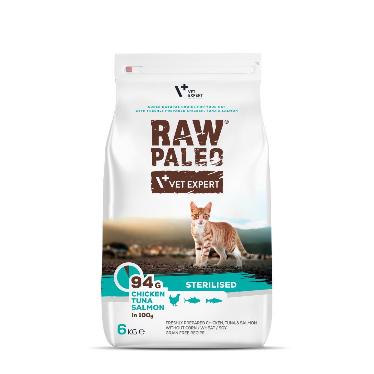 RAW PALEO KAĶU SAUSĀ B STER VISTA/TUNCIS/LASIS 6KG - Produkta attēls