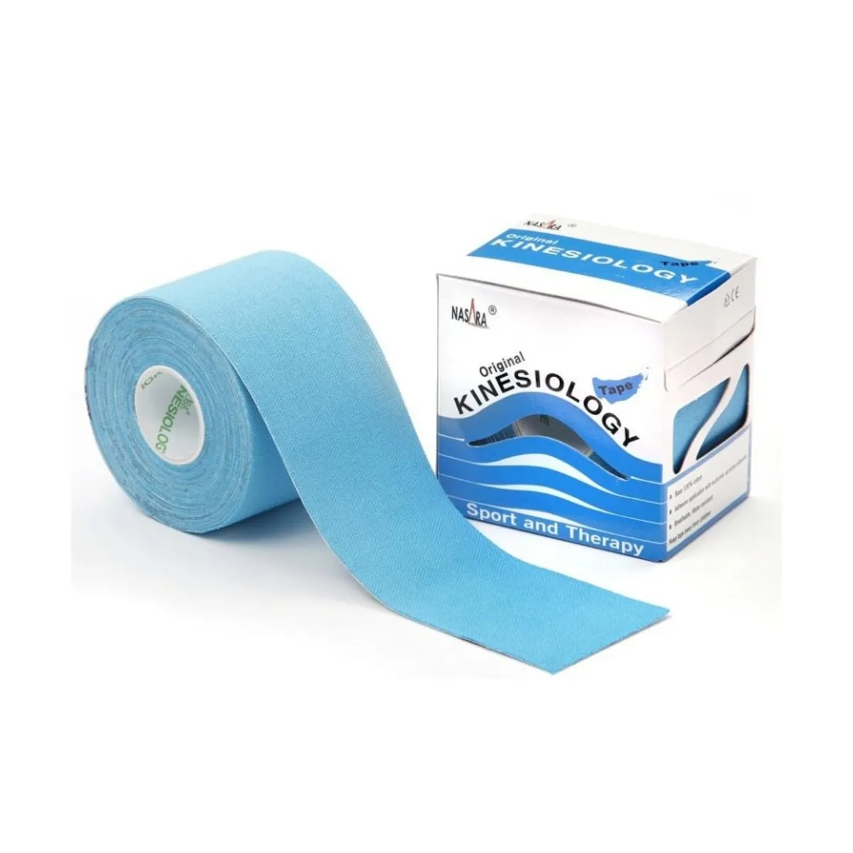 NASARA kinzioloģiskais teips (zils), 5 m x 5 cm, 1 gab - Produkta attēls