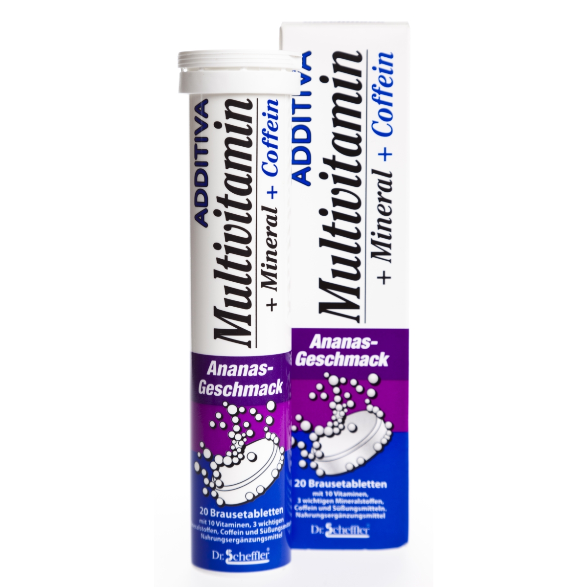 Additiva Multivitamīni + Minerālvielas + kofeīns ar ananāsu garšu